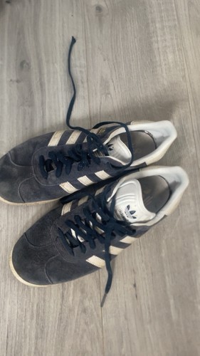 Blue and white adidas gazelles - blue,